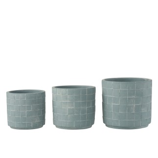 Cache-pot en céramique bleu 14x14x13 cm