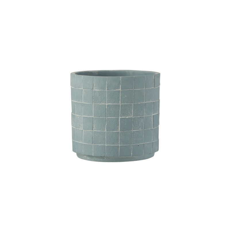 Macetero de cerámica azul de 16x16x14 cm Macetero de cerámica azul de 16x16x14 cm