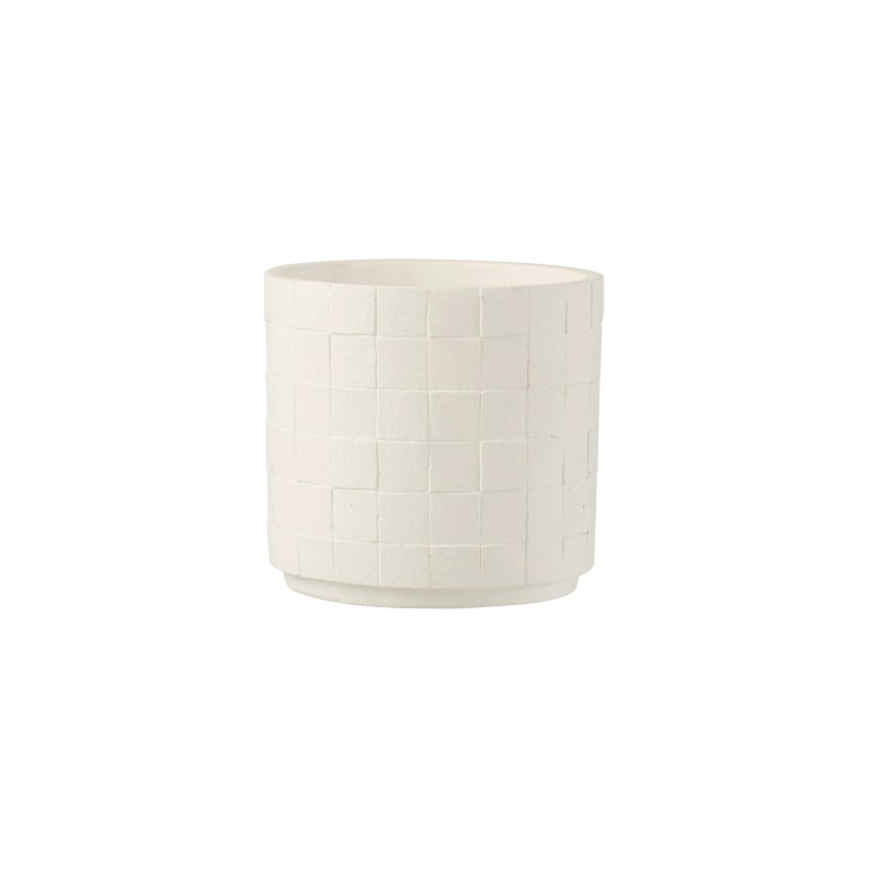 Cache-pot en céramique blanc 14x14x13 cm Cache-pot en céramique blanc 14x14x13 cm