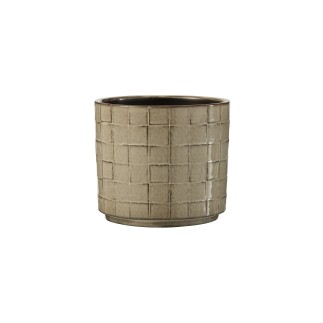 Macetero de cerámica gris de 16.5x16.5x15 cm