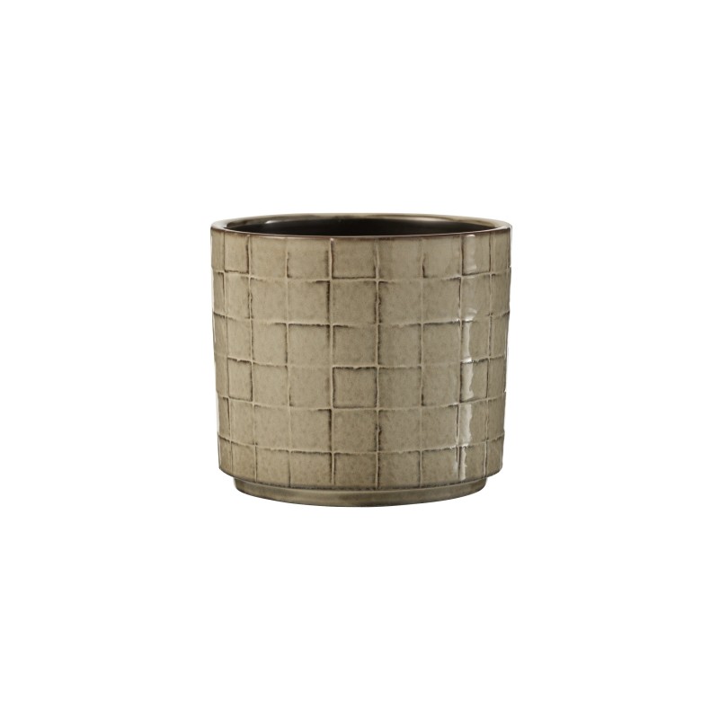 Vaso di fiori in ceramica grigia 16,5x16,5x15 cm Vaso di fiori in ceramica grigia 16,5x16,5x15 cm