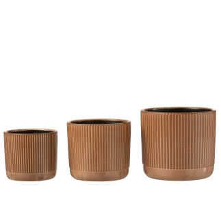 Vaso di fiori rotonda in ceramica arancione 12x12x11cm