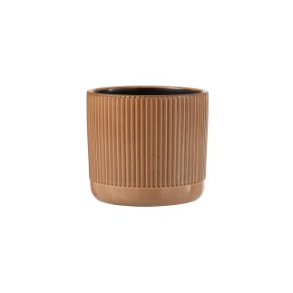 Vaso di fiori rotonda in ceramica arancione 12x12x11cm