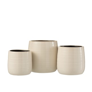 Vaso di fiori in ceramica bianca 16,5x16,5x15 cm