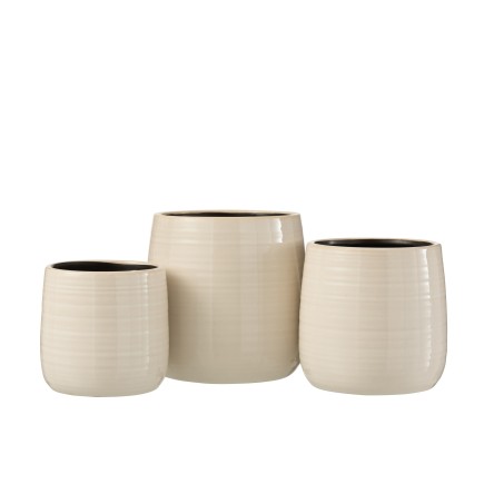 Vaso di fiori in ceramica bianca 16,5x16,5x15 cm