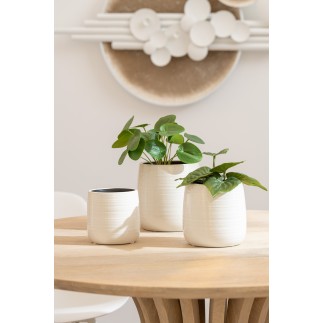 Cache-pot en céramique blanc 16.5x16.5x15 cm