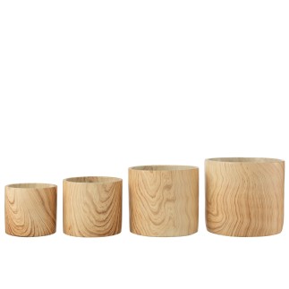 Vaso di fiori in ceramica beige 21,5x21,5x19,5 cm