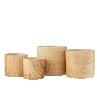 Vaso di fiori in ceramica beige 21,5x21,5x19,5 cm