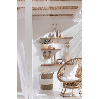 Vaso di fiori in ceramica beige 21,5x21,5x19,5 cm