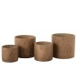 Cache-pot en céramique beige 18x18x17 cm