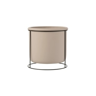 Vaso di fiori in ceramica grigia 16x16x16,5 cm