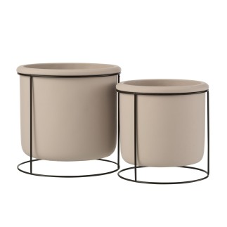 Cache-pot en céramique gris 20x20x19.5 cm
