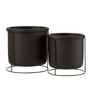 Vaso di fiori in ceramica nera 17x17x17 cm