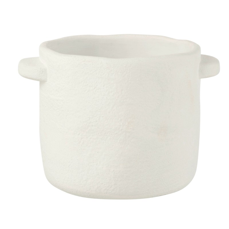 Vaso in ceramica bianca 18,5x14x12 cm