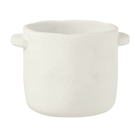Vaso in ceramica bianca 18,5x14x12 cm