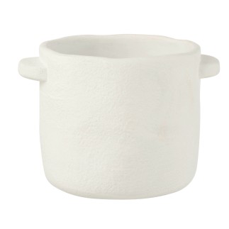 Maceta de cemento blanco de 24x20x17cm