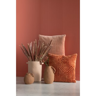 Vaso allungato in cemento marrone 26x20x29cm