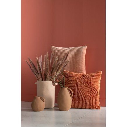 Vaso allungato in cemento marrone 26x20x29cm