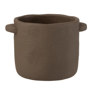 Vaso da fiori in cemento marrone scuro 21x16x14cm