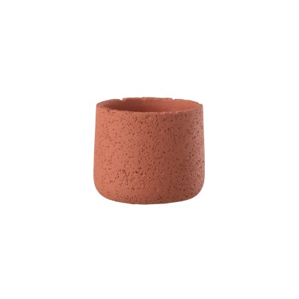 Cache-pot en céramique orange 12x12x10 cm