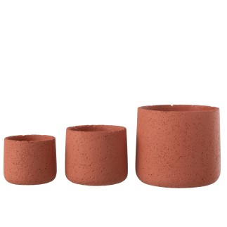 Vaso di fiori in ceramica arancione 14x14x12 cm