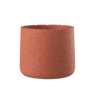 Vaso di fiori in ceramica arancione 14x14x12 cm