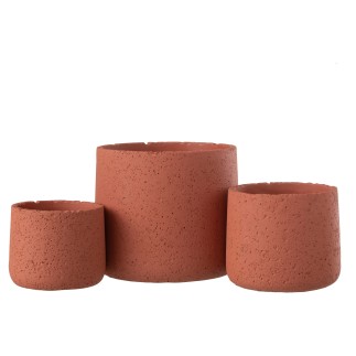 Cache-pot en céramique orange 19x19x17 cm