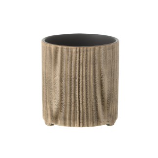 Vaso di fiori rotonda in ceramica marrone 12x12x13 cm