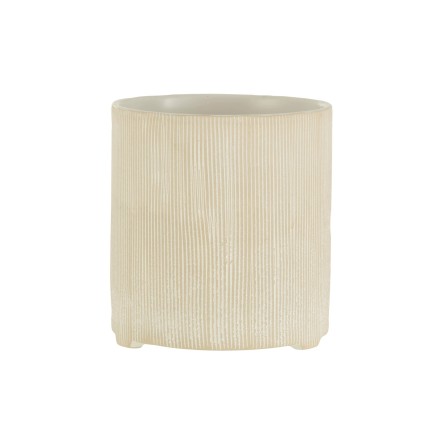 Macetero de cerámica blanco de 14.5x14.5x15.5 cm