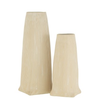 Vase haut en céramique blanc 12x12x29 cm