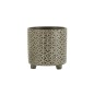 Vaso di fiori in ceramica grigia 16,5x16,5x16,5 cm