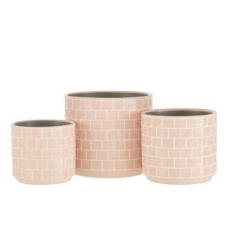 Vaso di fiori in ceramica rosa 12x12x11 cm