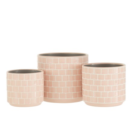 Vaso di fiori in ceramica rosa 12x12x11 cm