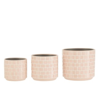 Cache-pot en céramique rose 17x17x15 cm