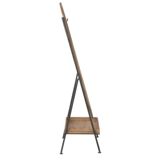 Miroir sur pied avec étagère en bois marron 60x40x170 cm