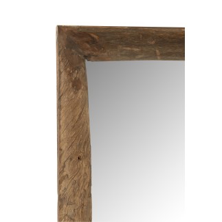 Espejo de pared rectangular de madera marrón de 176x90x8 cm.