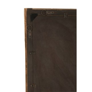 Espejo de pared rectangular de madera marrón de 176x90x8 cm.