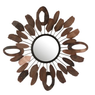 Miroir en métal marron 61x61x6 cm