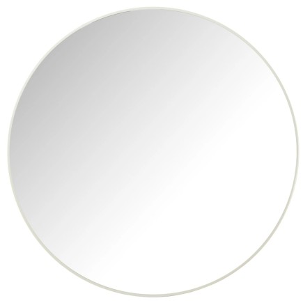 Miroir rond en verre et métal blanc L90*l90*H3cm