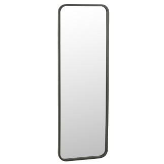 Espejo rectangular de metal negro de 120x3x40 cm.