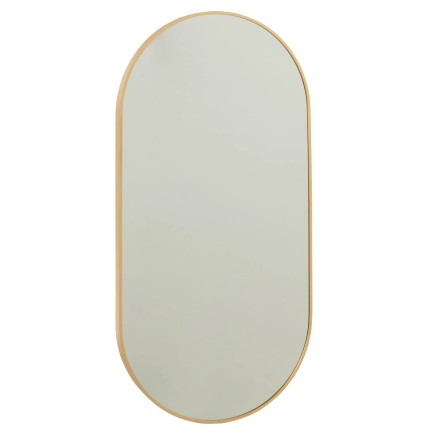 Miroir ovale en verre or 50x100 cm