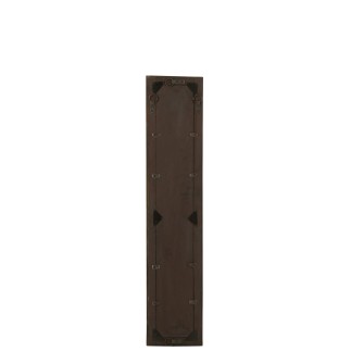 Espejo de pared de madera marrón 120x24x5 cm
