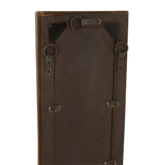 Espejo de pared de madera marrón 120x24x5 cm
