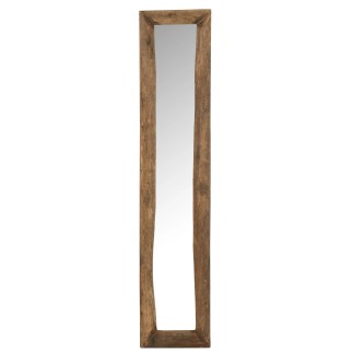Espejo de pared de madera marrón 120x24x5 cm