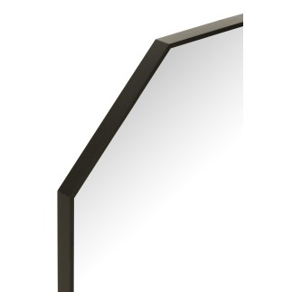 Miroir octogone en verre et métal noir L60*l60*H3cm