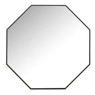Miroir octogone en verre et métal noir L60*l60*H3cm