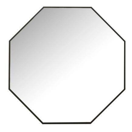 Miroir octogone en verre et métal noir L60*l60*H3cm