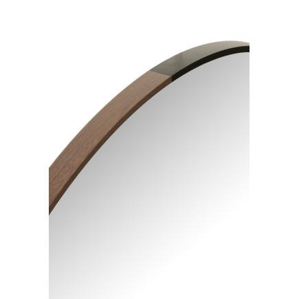 Espelho redondo em madeira e metal preto L90xl90xH3cm