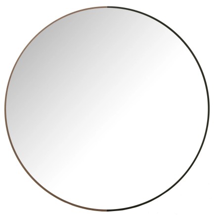 Miroir rond en bois et métal noir L40*l40*H3cm