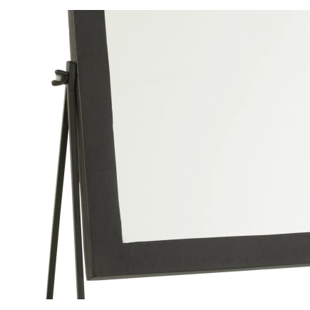 Espelho quadrado com suporte em metal preto 34x20x47cm
